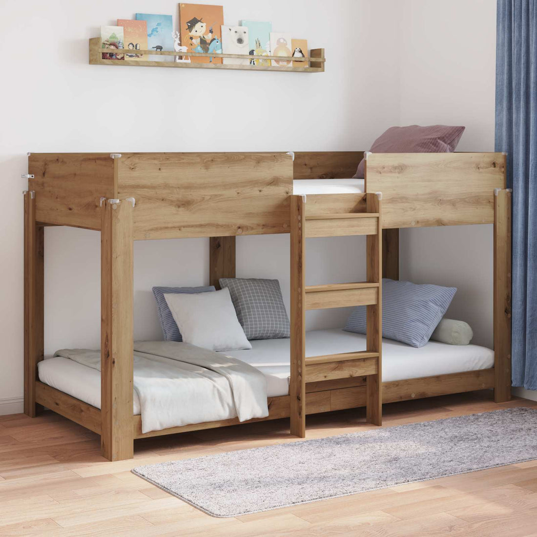 vidaXL Cama Litera para Niños Roble artisan 100 x 200 cm