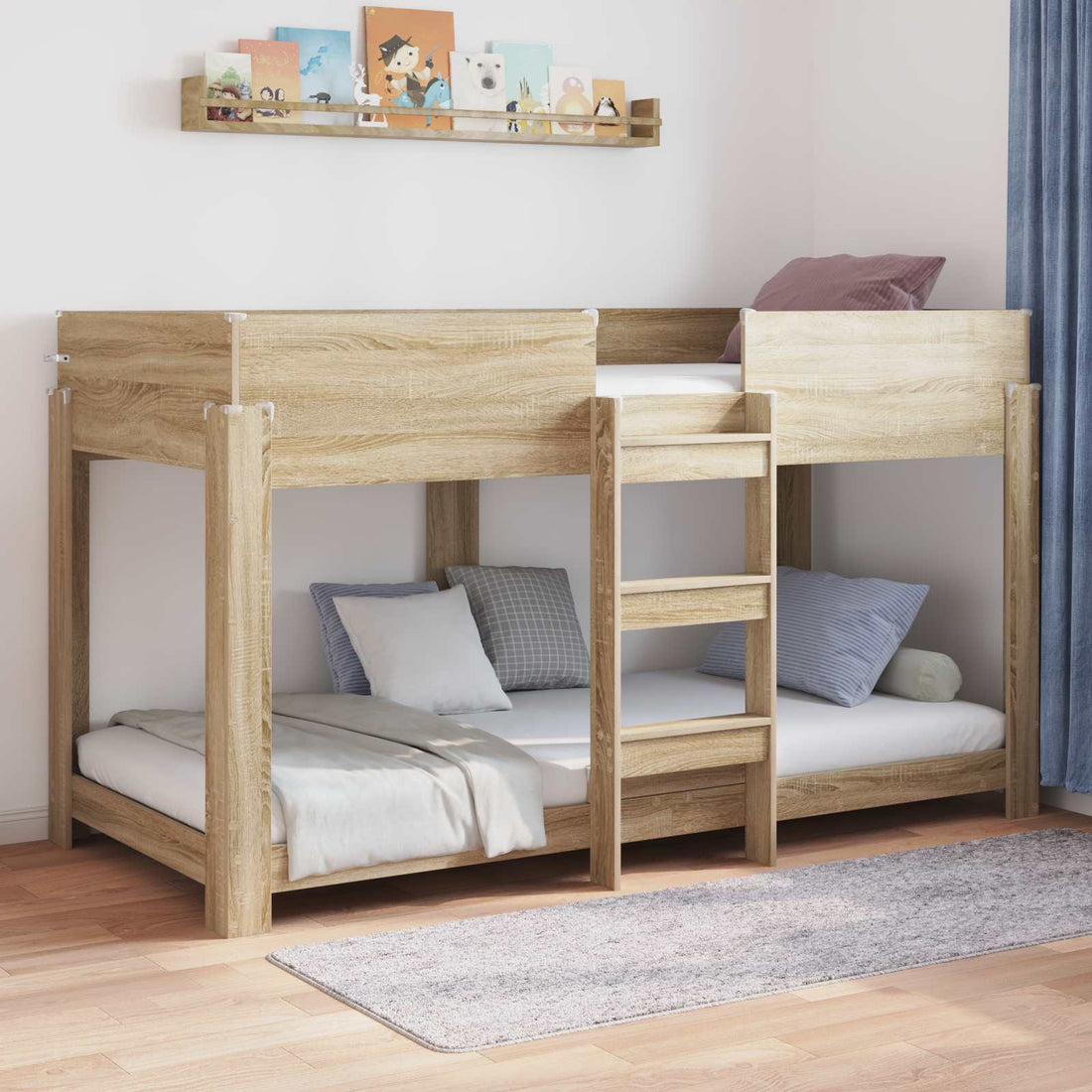 vidaXL Cama Litera para Niños Roble Sonoma 80 x 200 cm