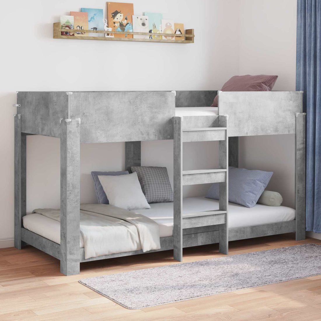vidaXL Cama Litera para Niños Gris Concreto 80 x 200 cm