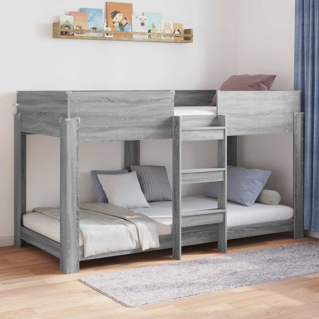 vidaXL Cama Litera para Niños Gris Sonoma 90 x 190 cm