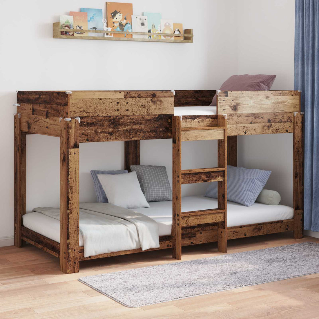 vidaXL Cama Litera para Niños Madera vieja 90 x 190 cm