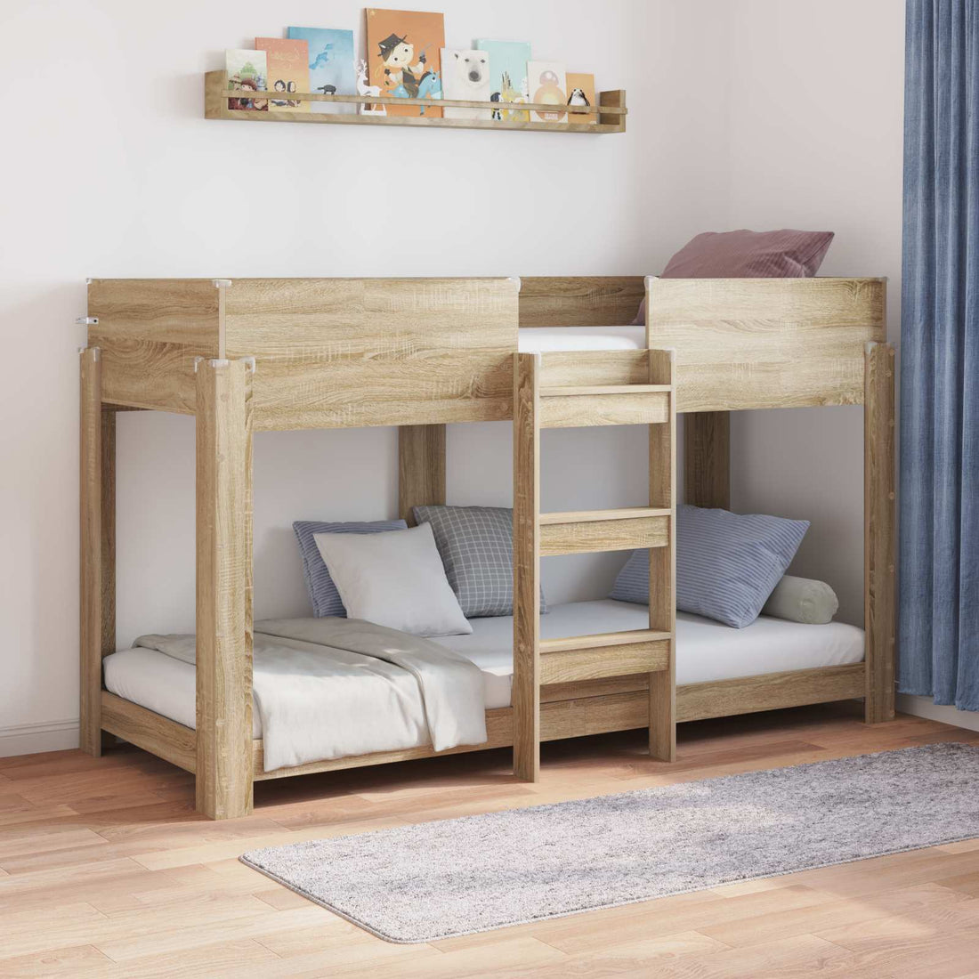 vidaXL Cama Litera para Niños Roble Sonoma 75 x 190 cm