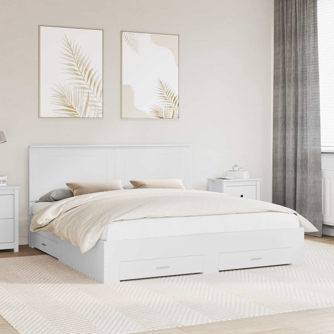 vidaXL Estructura de cama con cajón 180 x 200 cm Madera de ingeniería