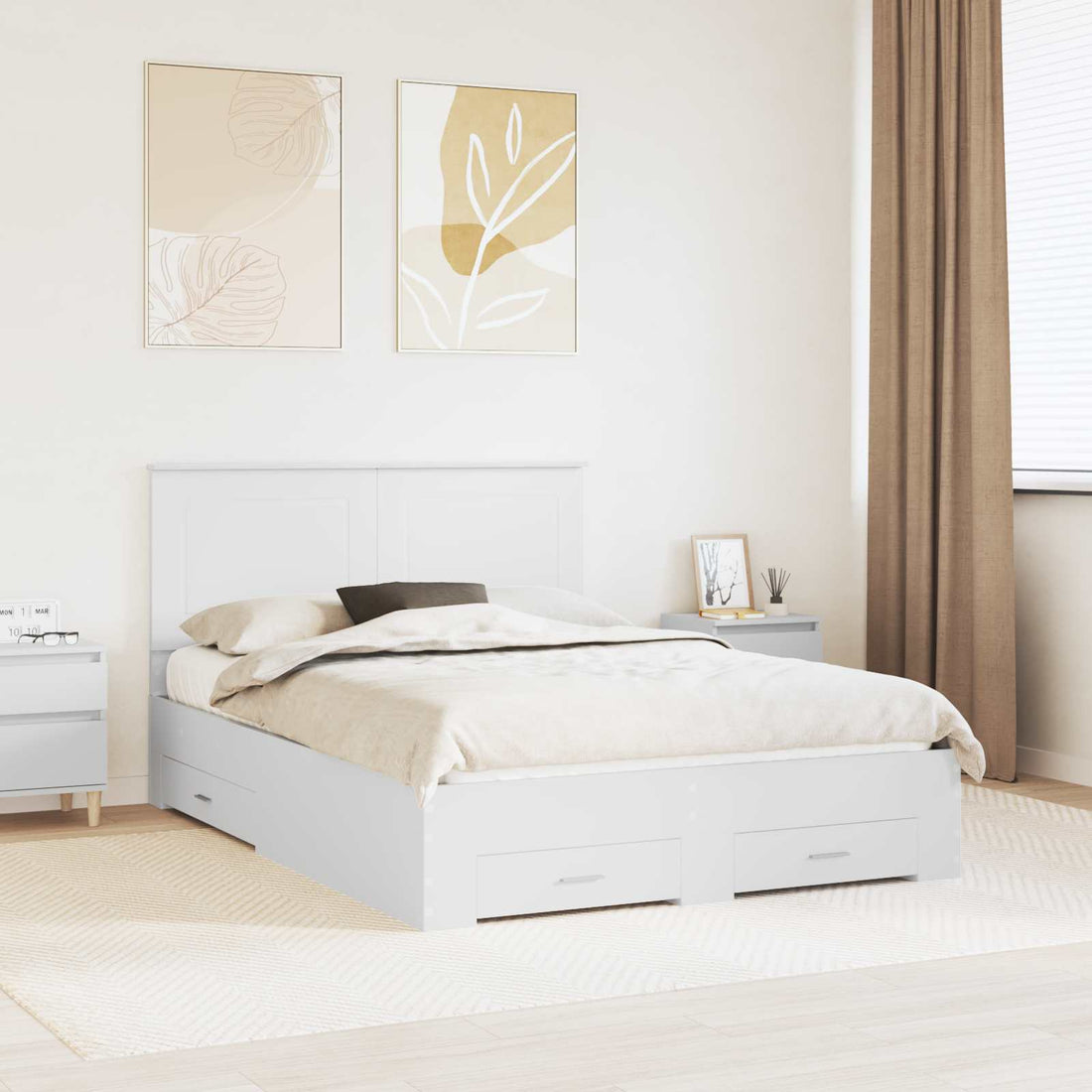 vidaXL Estructura de cama con cajón 160 x 200 cm Madera de ingeniería
