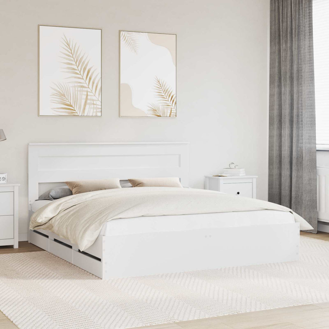 vidaXL Estructura de cama con cajón 180 x 200 cm Madera Ingenieril