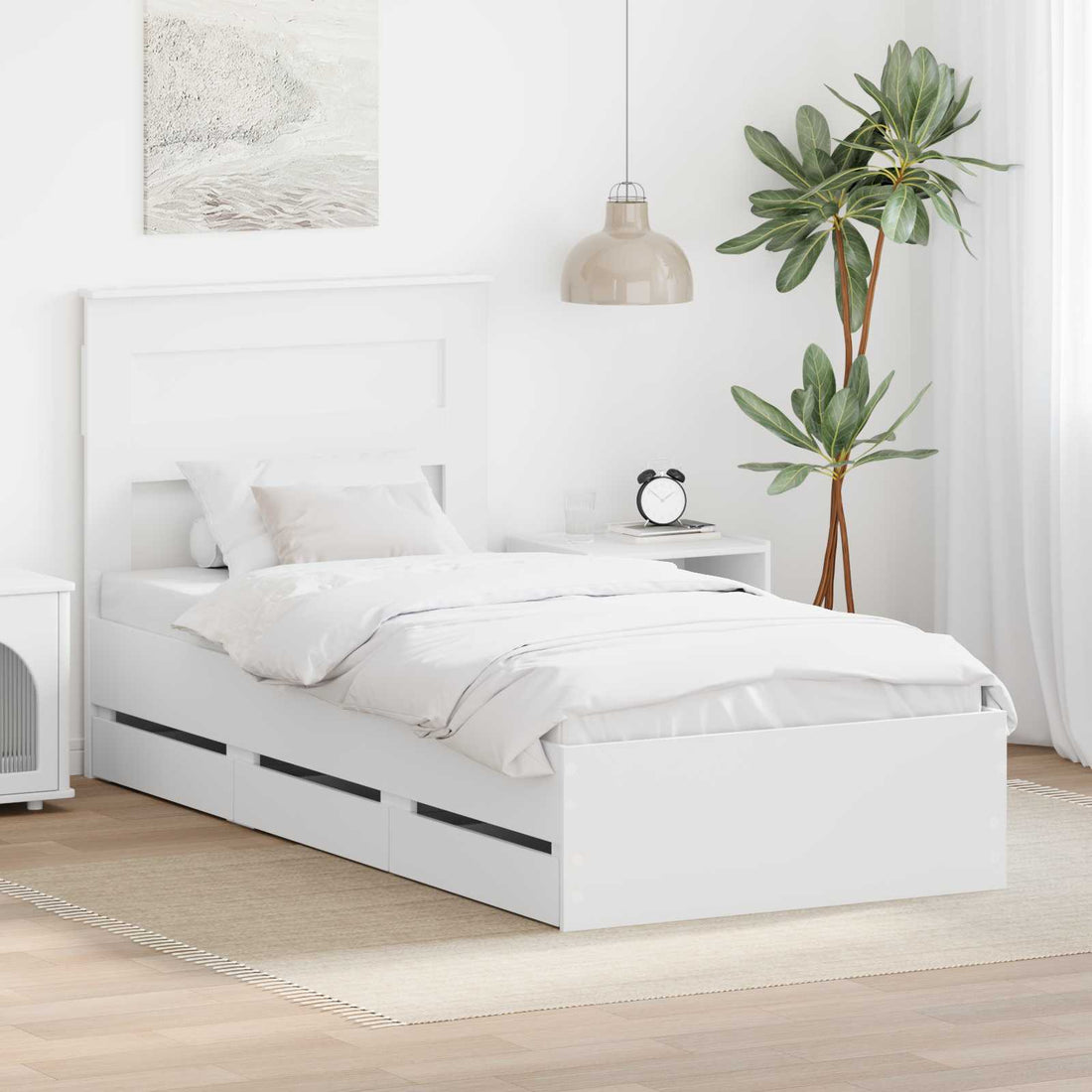 vidaXL Estructura de cama con cajón 100 x 200 cm Madera Ingenieril