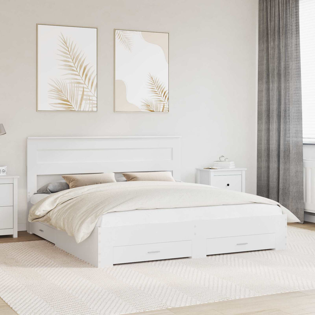 vidaXL Estructura de cama con cajón 180 x 200 cm Madera de ingeniería
