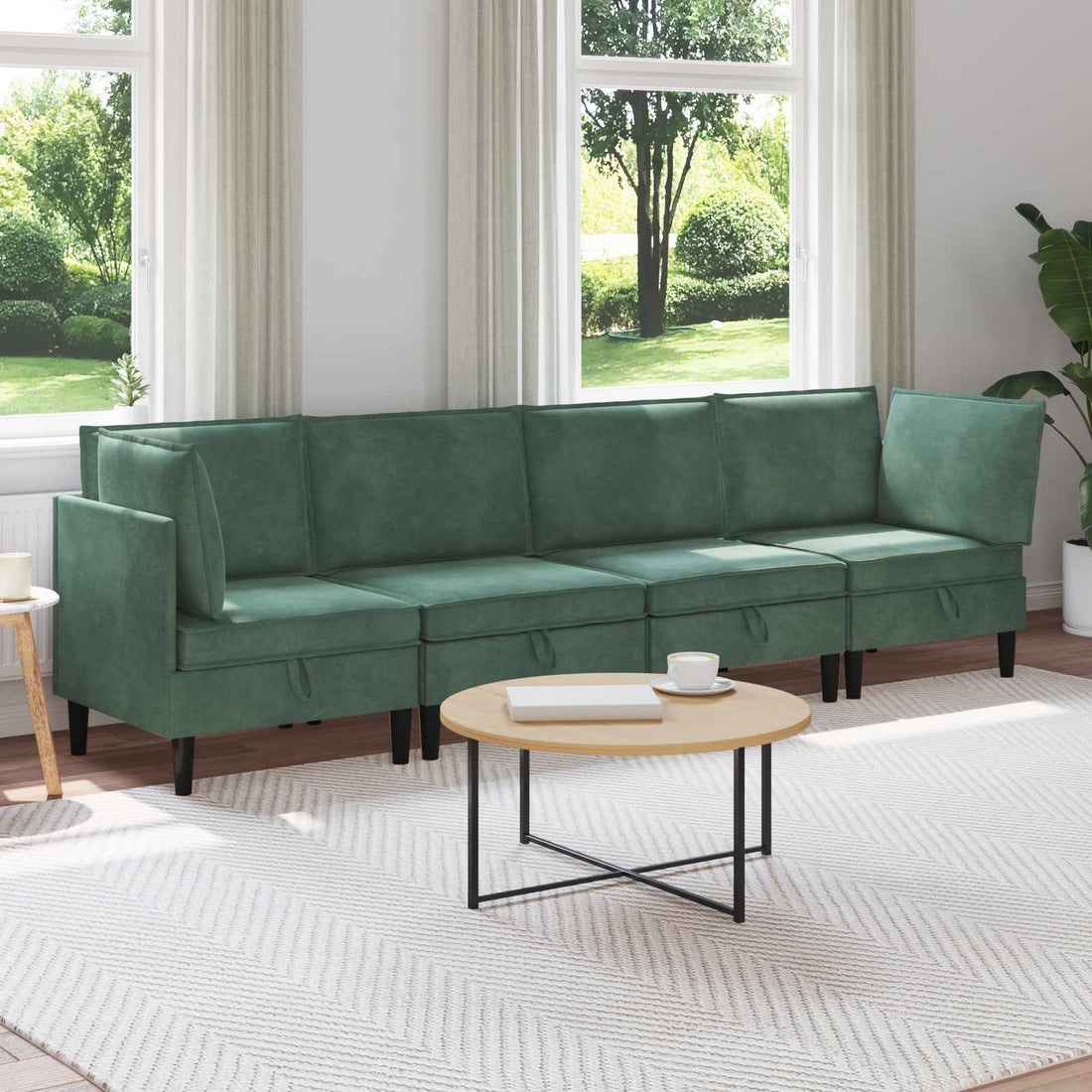 vidaXL Juego de muebles de salón 4 uds. Verde Mar Terciopelo