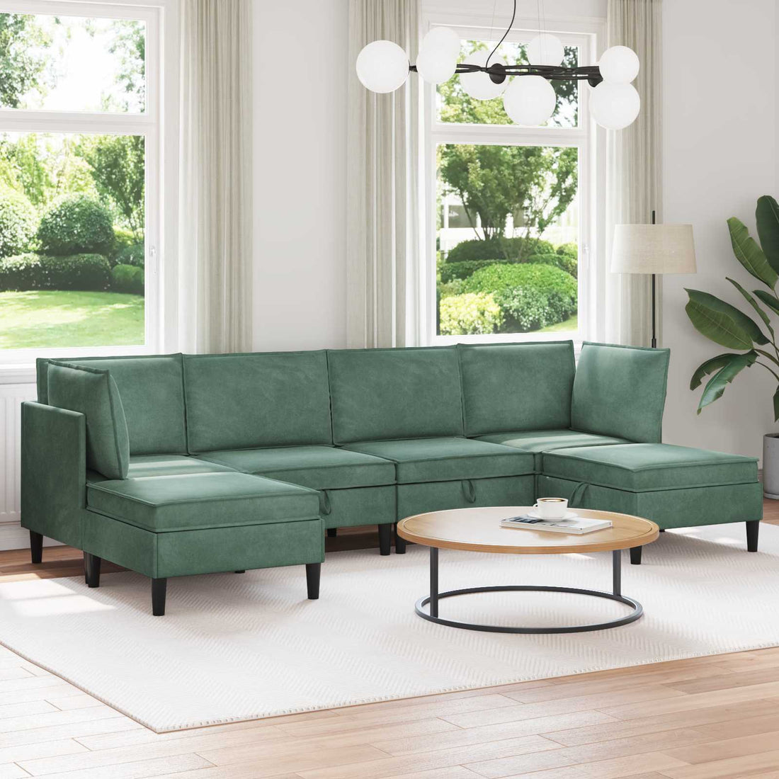 vidaXL Juego de muebles de salón 6 uds. Verde Mar Terciopelo
