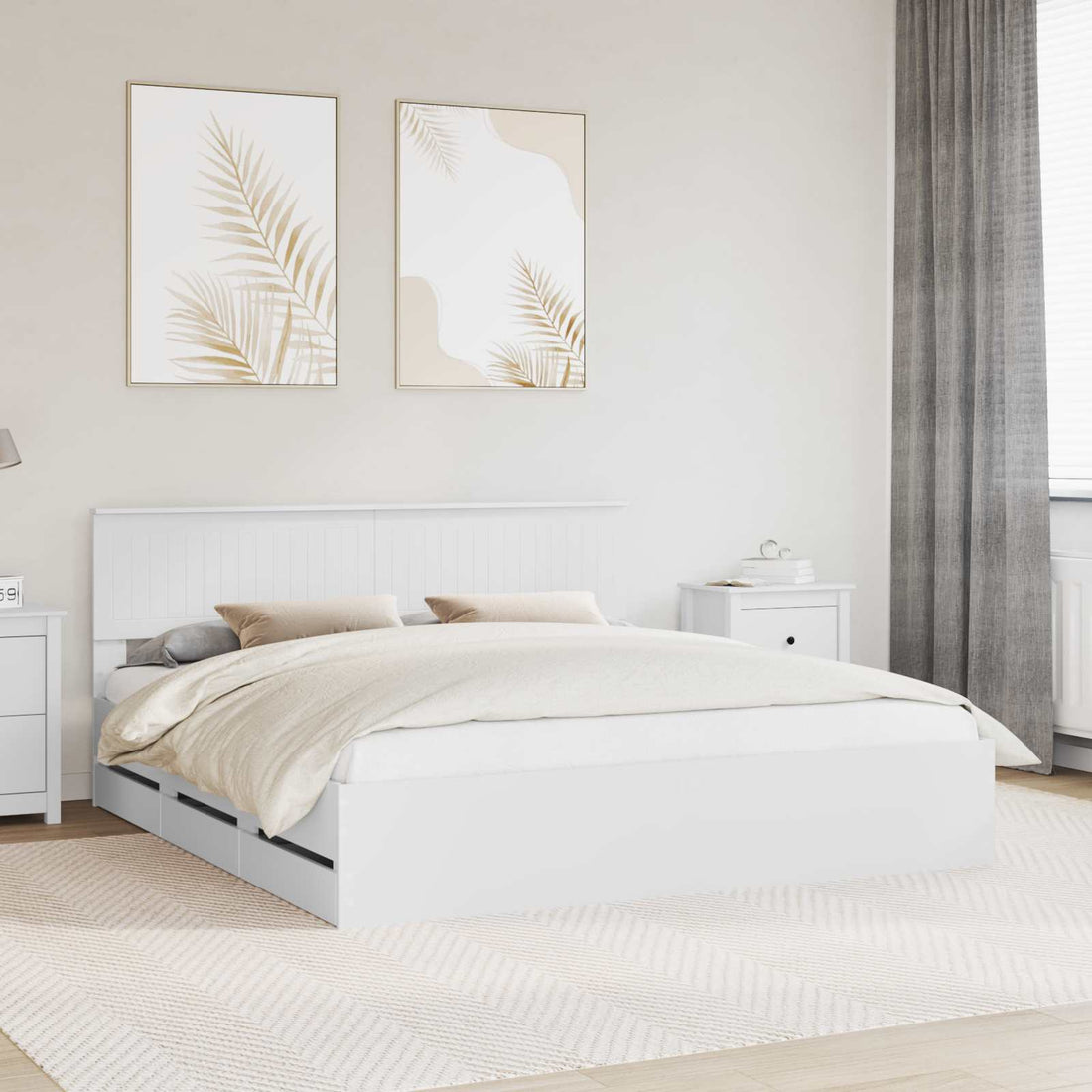 vidaXL Estructura de cama con cajón 180 x 200 cm Madera Ingenieril