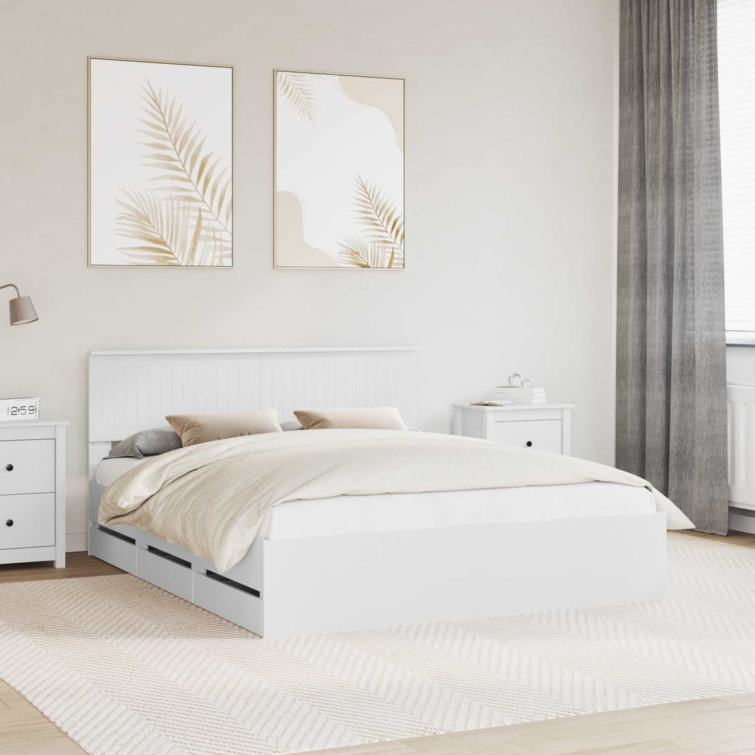 vidaXL Estructura de cama con cajón 160 x 200 cm Madera Ingenieril