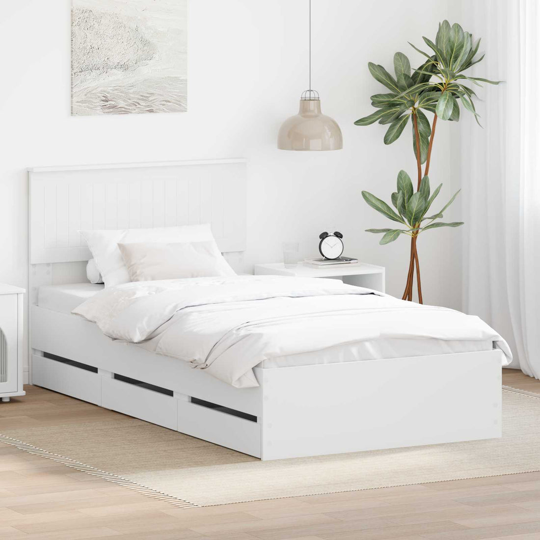 vidaXL Estructura de cama con cajón 100 x 200 cm Madera Ingenieril