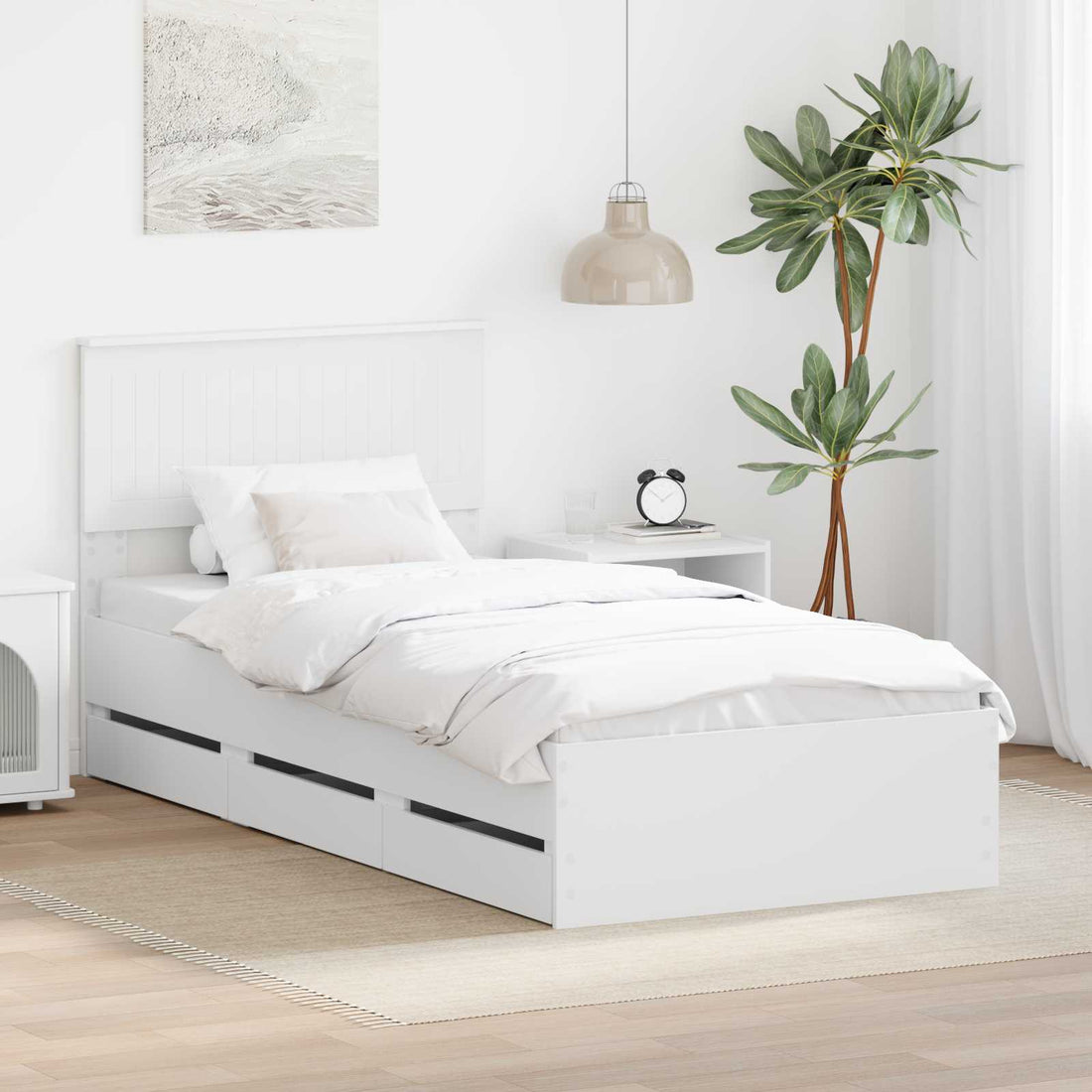 vidaXL Estructura de cama con cajón 90 x 200 cm Madera Ingenieril