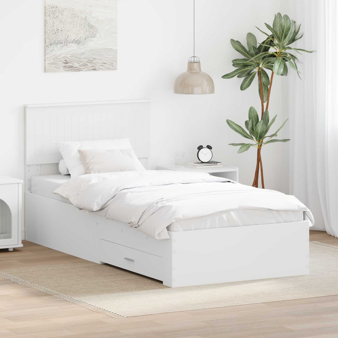vidaXL Estructura de cama Blanco 90 x 190 cm Madera de ingeniería