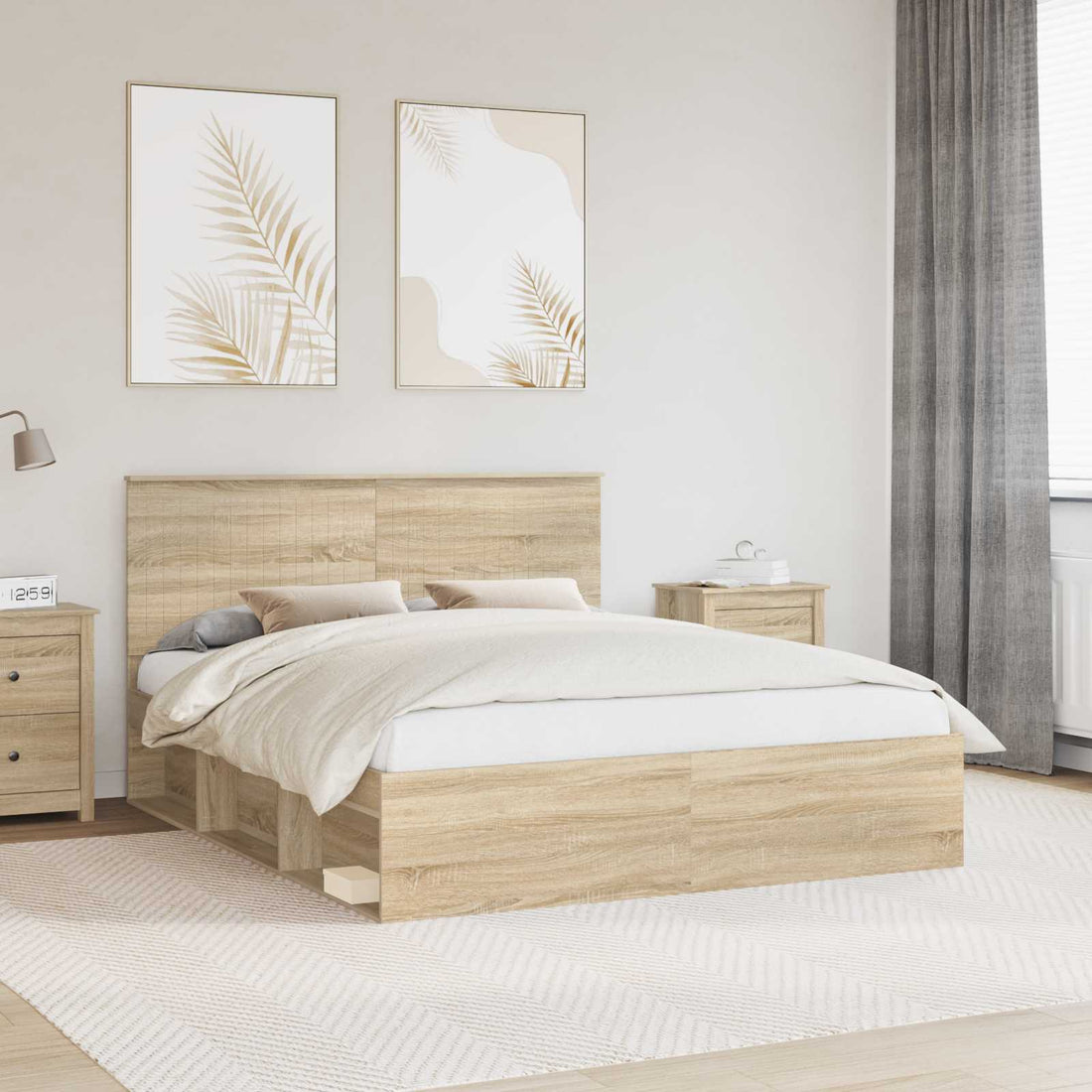 vidaXL Estructura de cama Sonoma 160 x 200 cm Madera de pino macizo