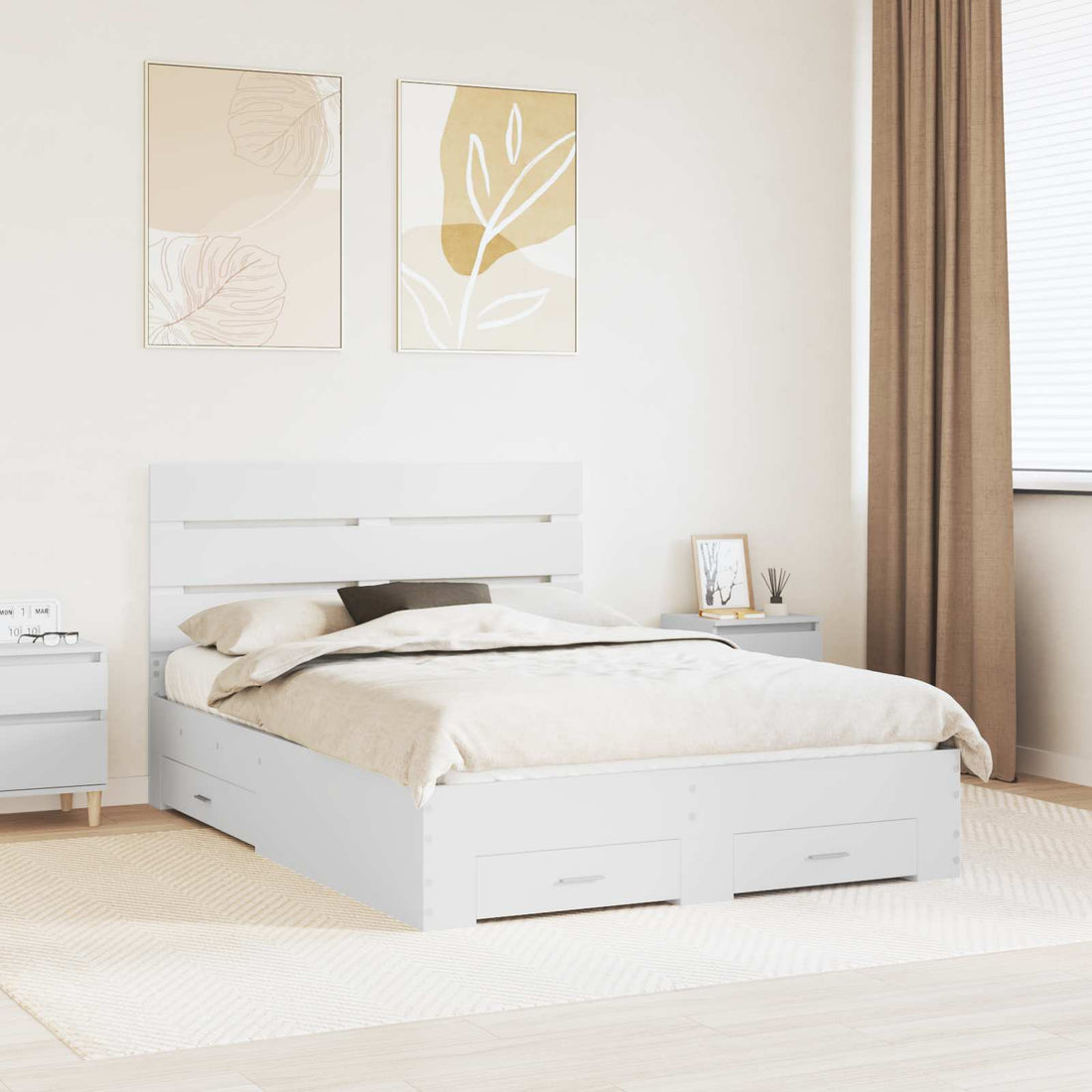 vidaXL Estructura de cama con cajón 160 x 200 cm Madera de ingeniería