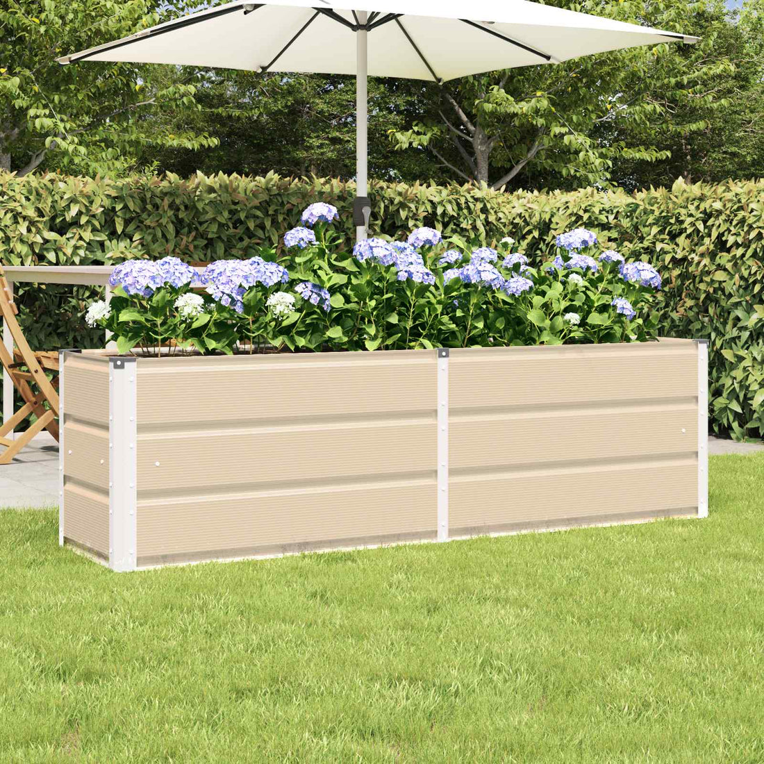 vidaXL Jardinera Marfil 160 x 40 x 45 cm Acero