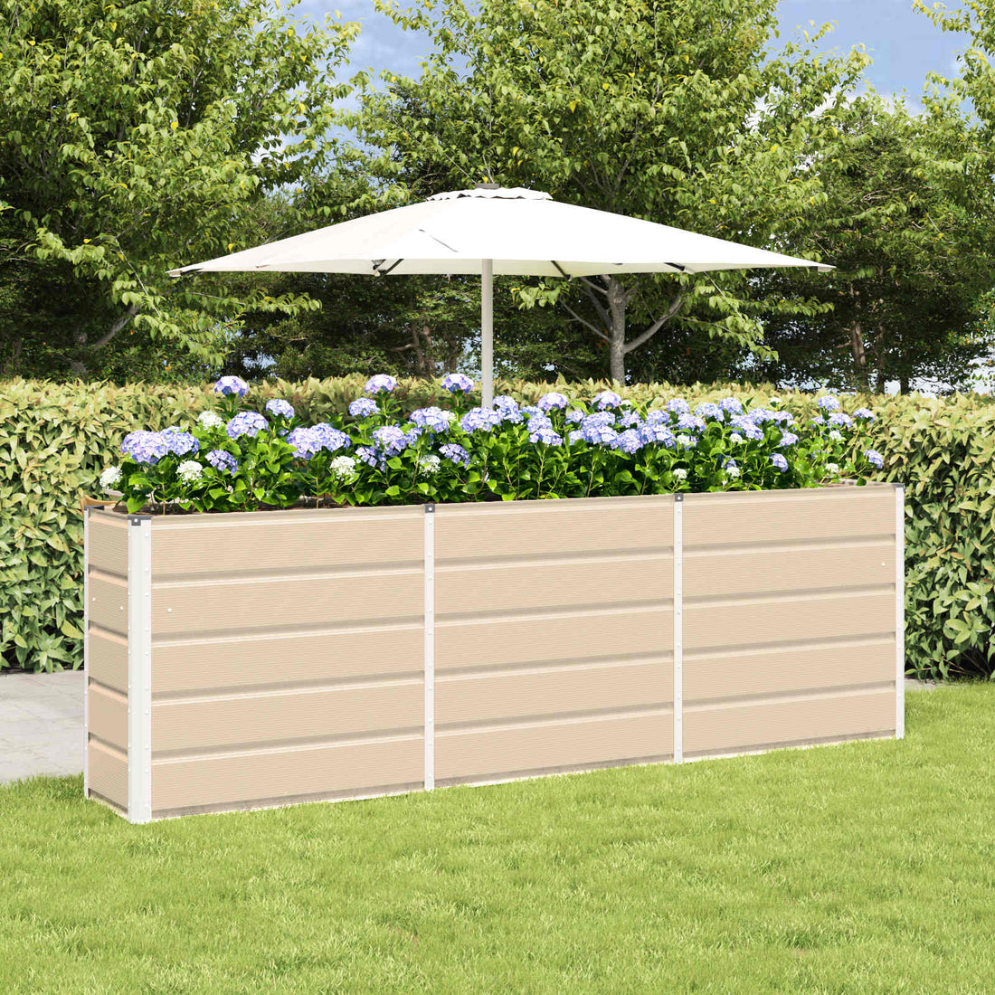 vidaXL Jardinera Marfil 240 x 40 x 75 cm Acero
