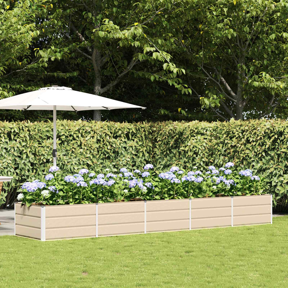 vidaXL Jardinera Marfil 400 x 80 x 45 cm Acero