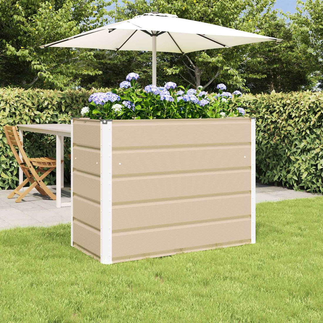 vidaXL Jardinera Marfil 100 x 50 x 75 cm Acero Galvanizado