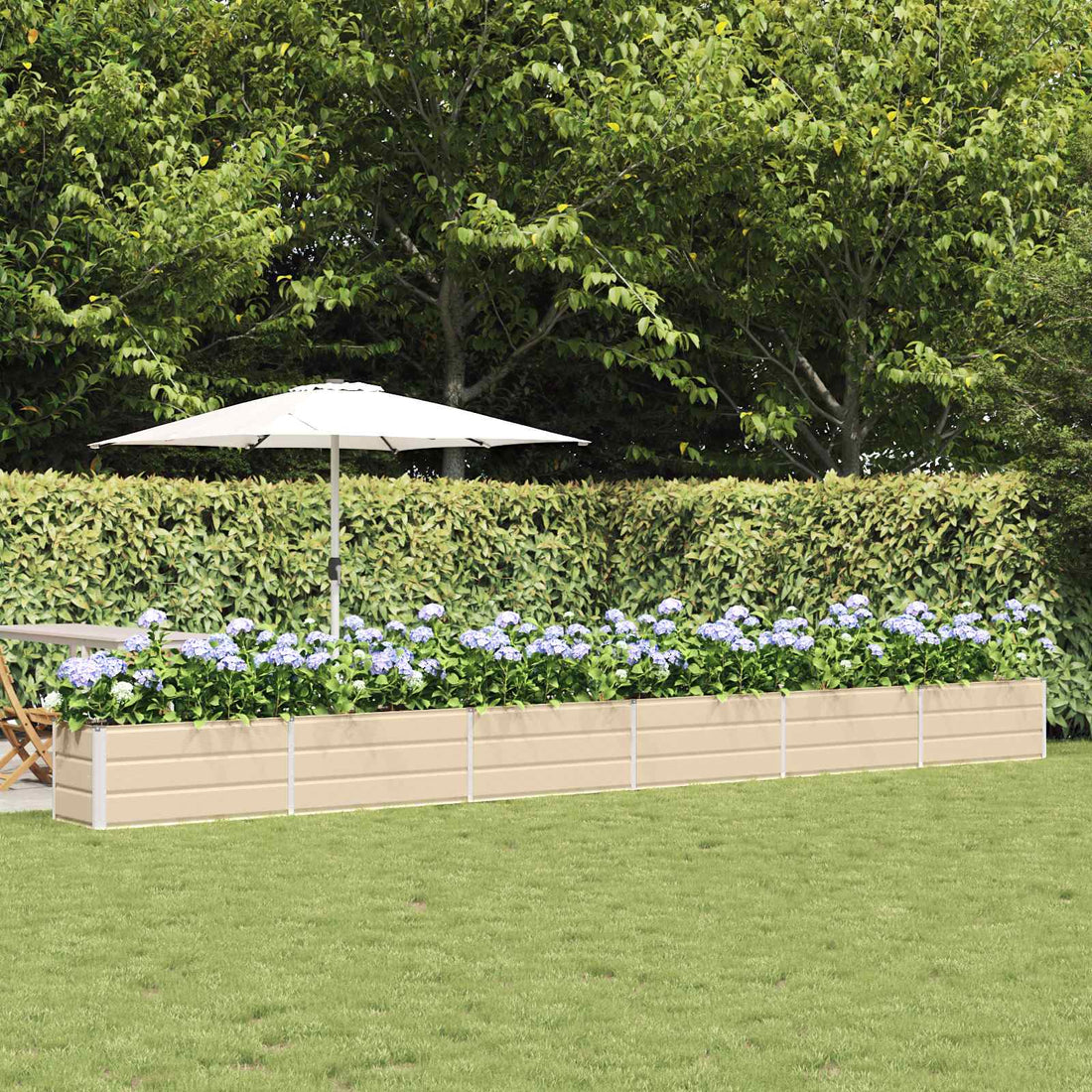 vidaXL Jardinera Marfil 580 x 50 x 45 cm Acero Galvanizado
