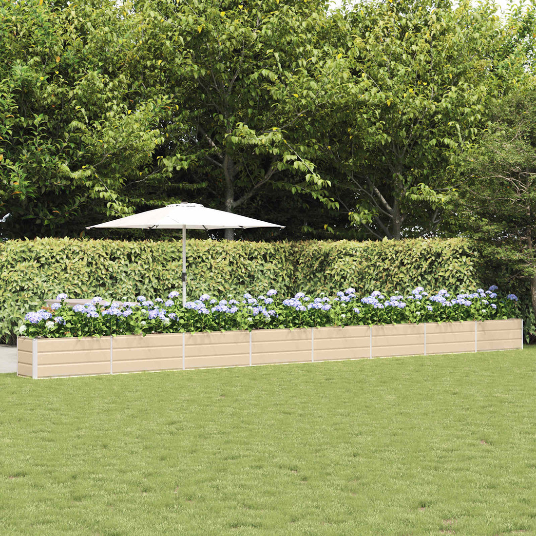 vidaXL Jardinera Marfil 770 x 50 x 45 cm Acero Galvanizado