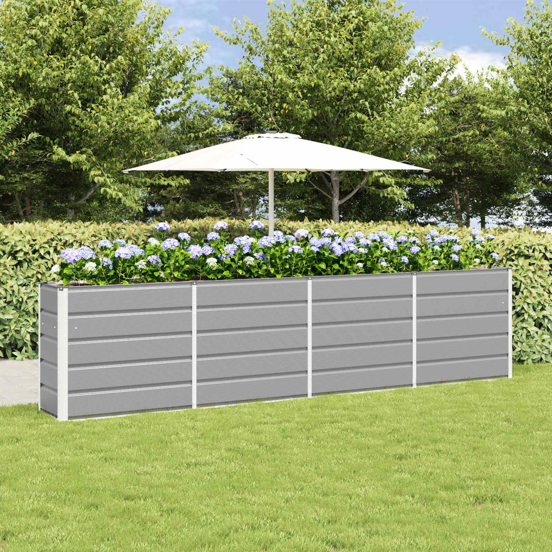 vidaXL Jardinera Gris Claro 320 x 40 x 75 cm Acero