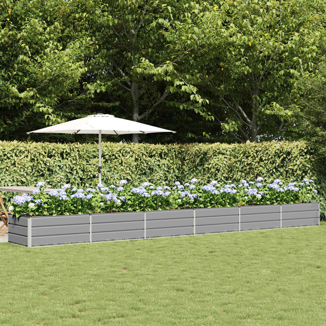 vidaXL Jardinera Gris Claro 600 x 80 x 45 cm Acero