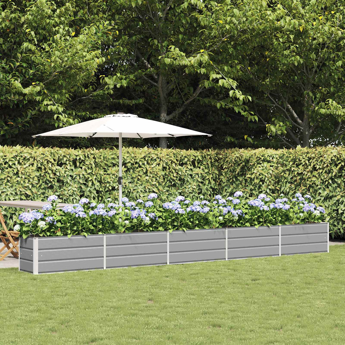 vidaXL Jardinera Gris Claro 480 x 50 x 45 cm Acero Galvanizado