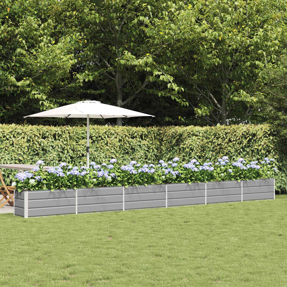 vidaXL Jardinera Gris Claro 580 x 50 x 45 cm Acero Galvanizado