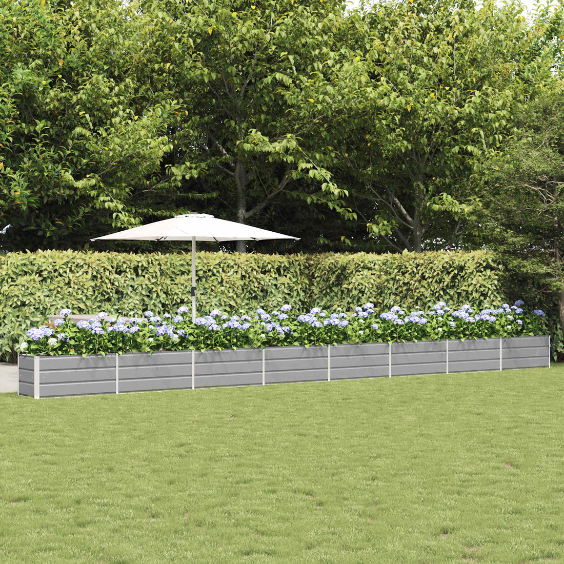 vidaXL Jardinera Gris Claro 770 x 50 x 45 cm Acero Galvanizado