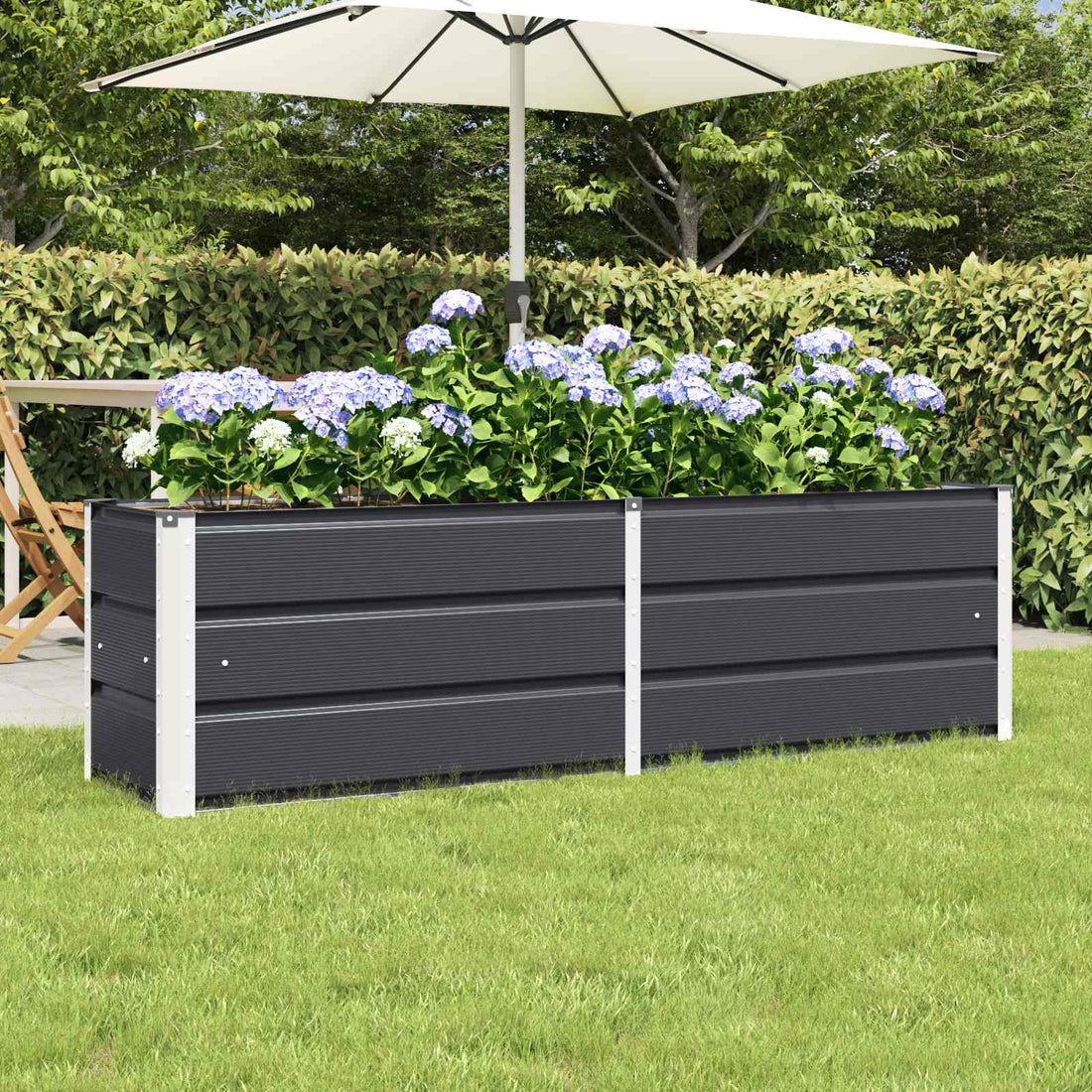 vidaXL Jardinera Antracita 160 x 40 x 45 cm Acero