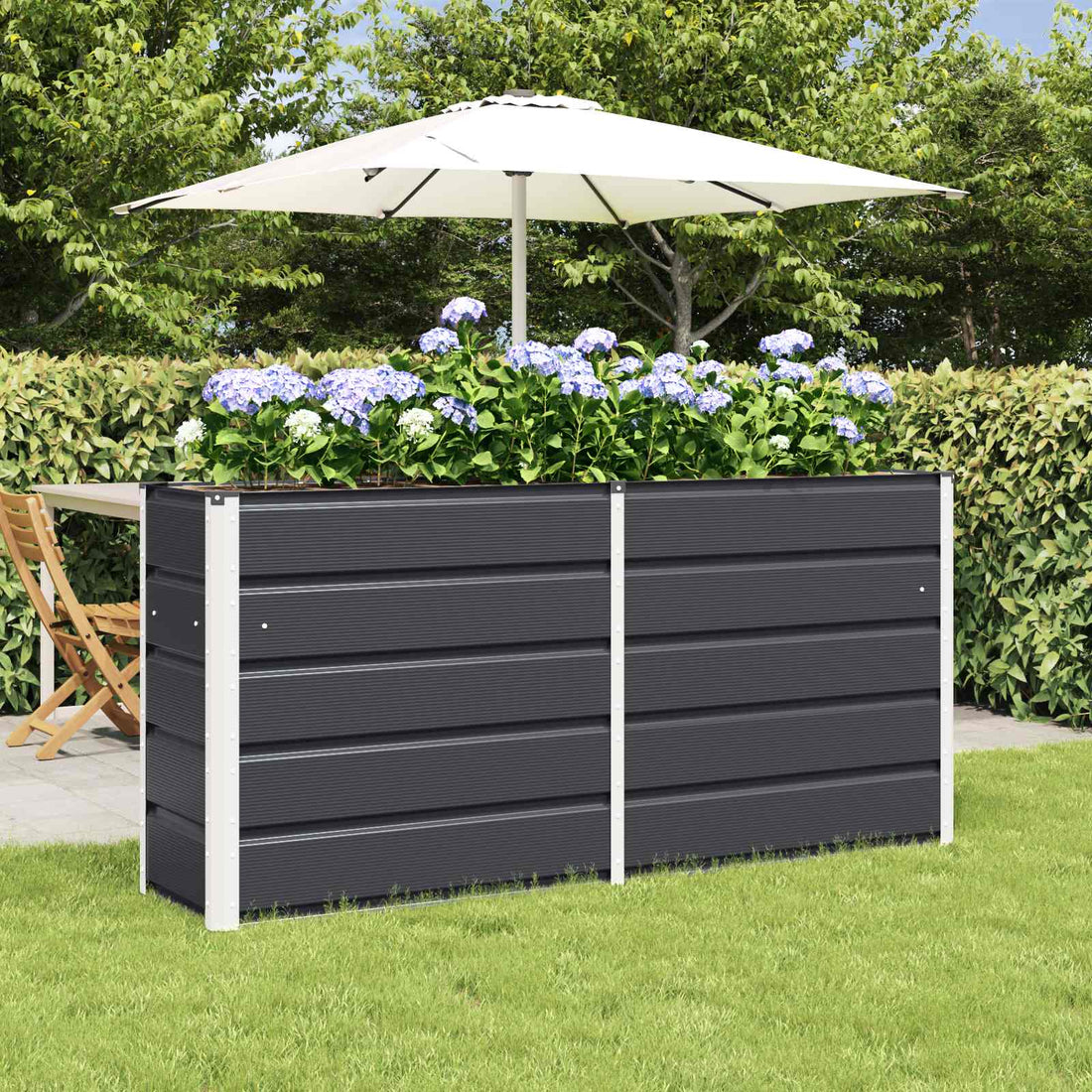 vidaXL Jardinera Antracita 160 x 40 x 75 cm Acero