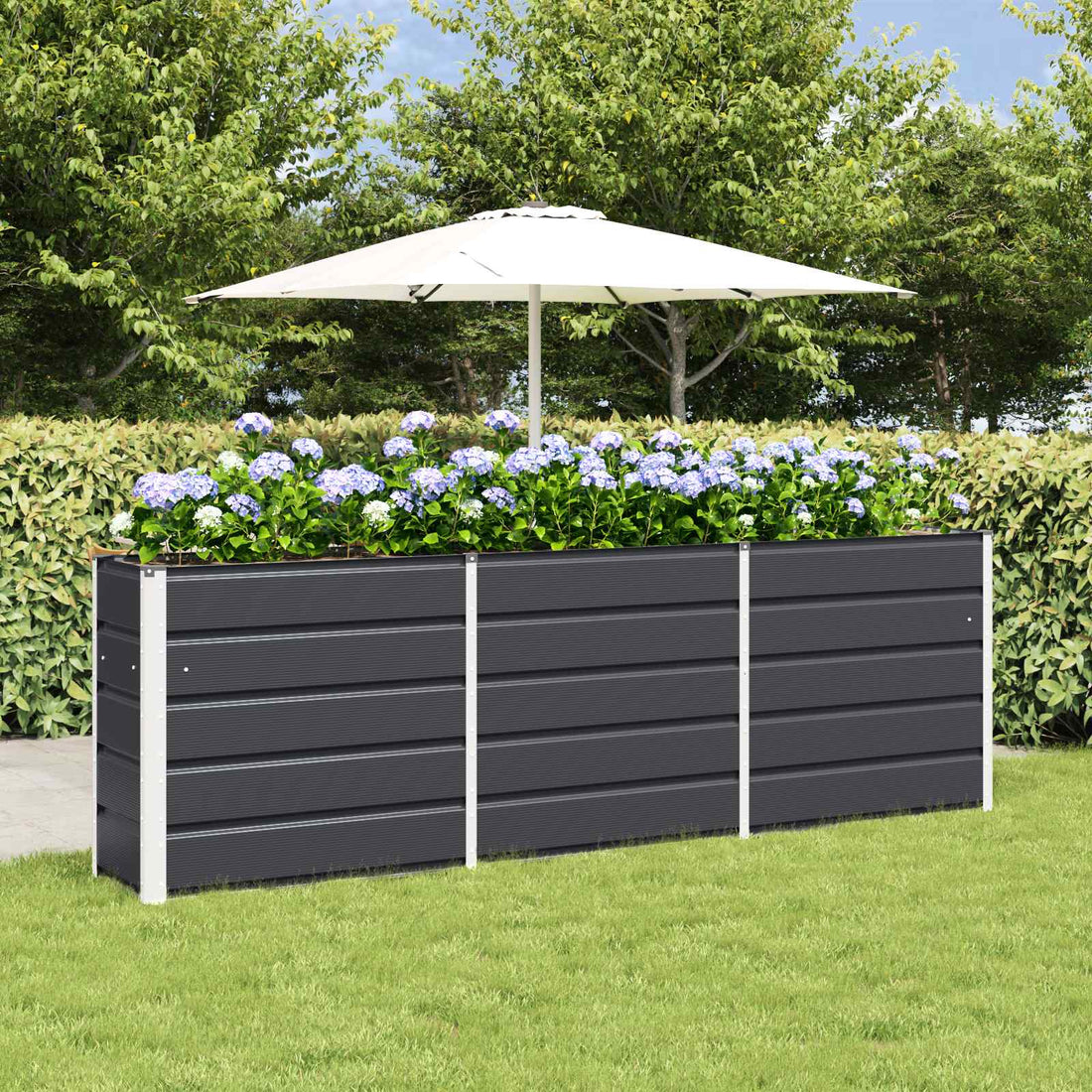 vidaXL Jardinera Antracita 240 x 40 x 75 cm Acero
