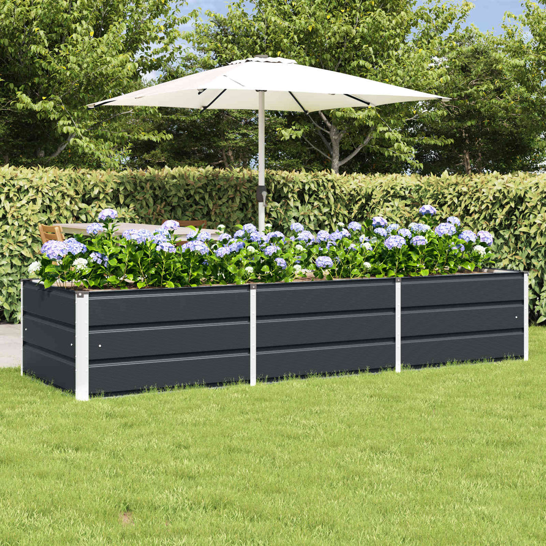 vidaXL Jardinera Antracita 240 x 80 x 45 cm Acero