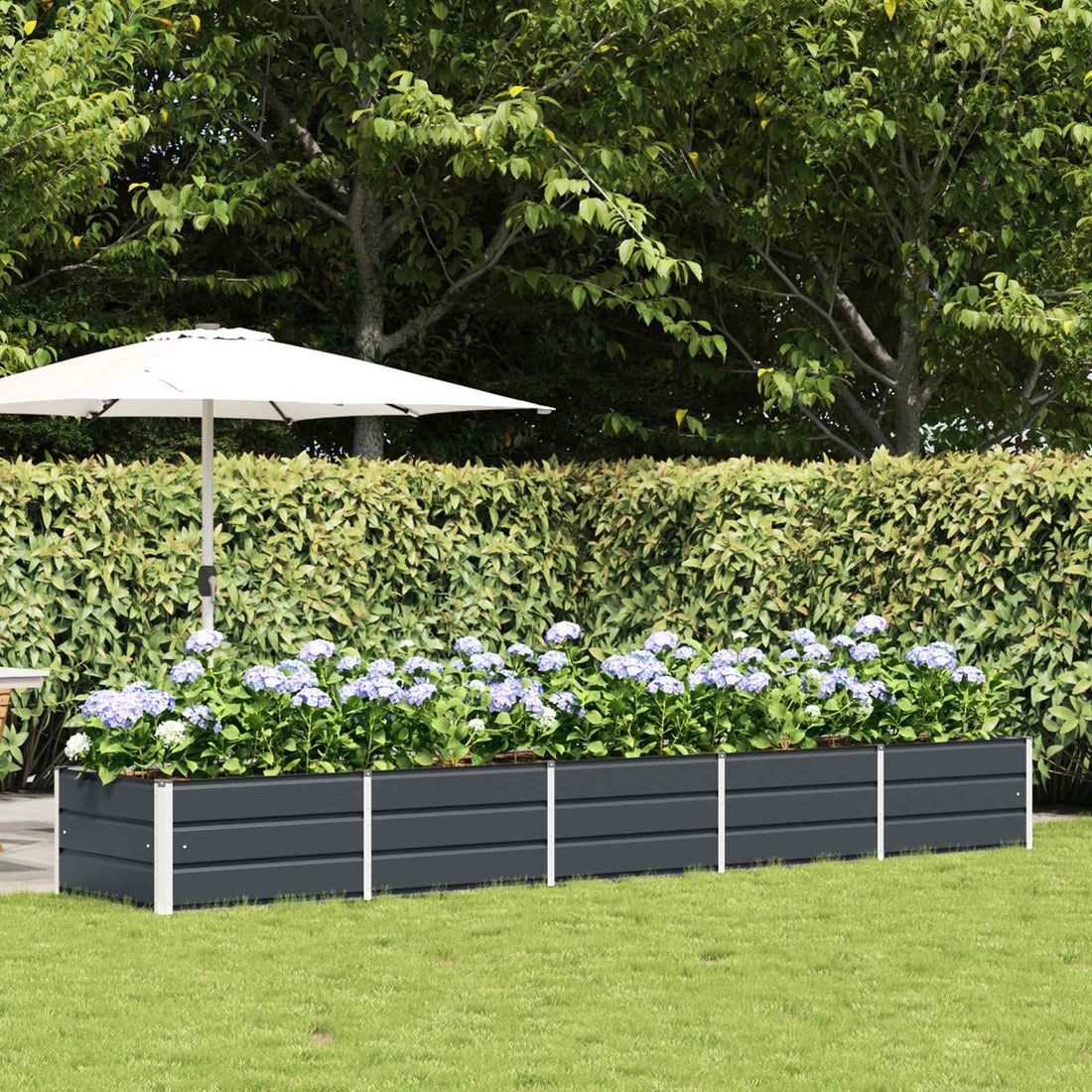 vidaXL Jardinera Antracita 400 x 80 x 45 cm Acero