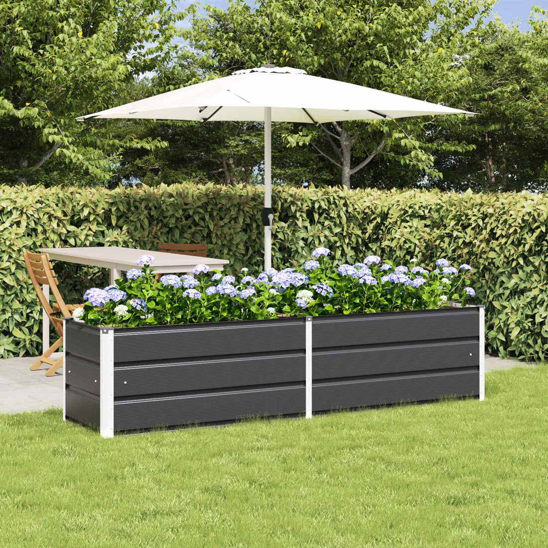 vidaXL Jardinera Antracita 195 x 50 x 45 cm Acero Galvanizado
