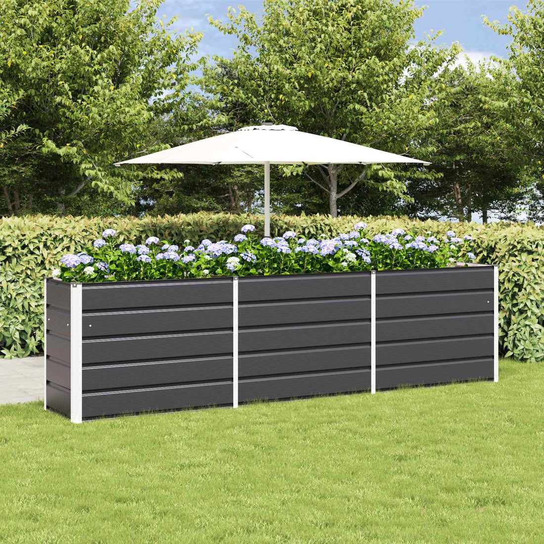 vidaXL Jardinera Antracita 290 x 50 x 75 cm Acero Galvanizado
