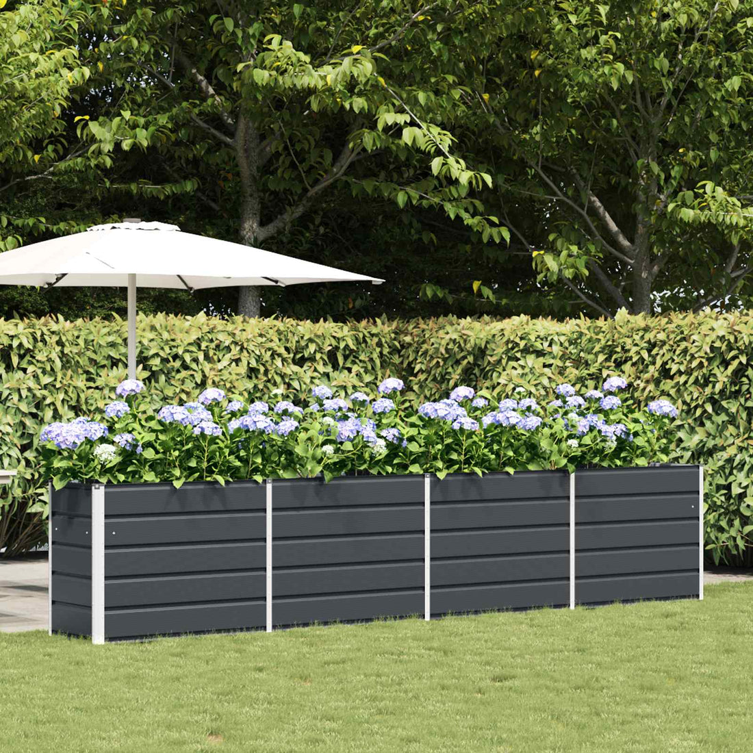 vidaXL Jardinera Antracita 385 x 50 x 75 cm Acero Galvanizado