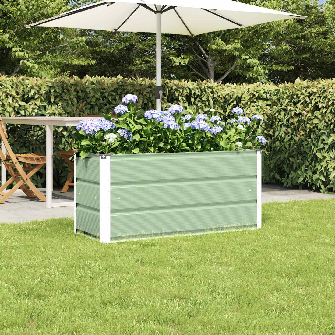vidaXL Jardinera Verde 100 x 40 x 45 cm Acero