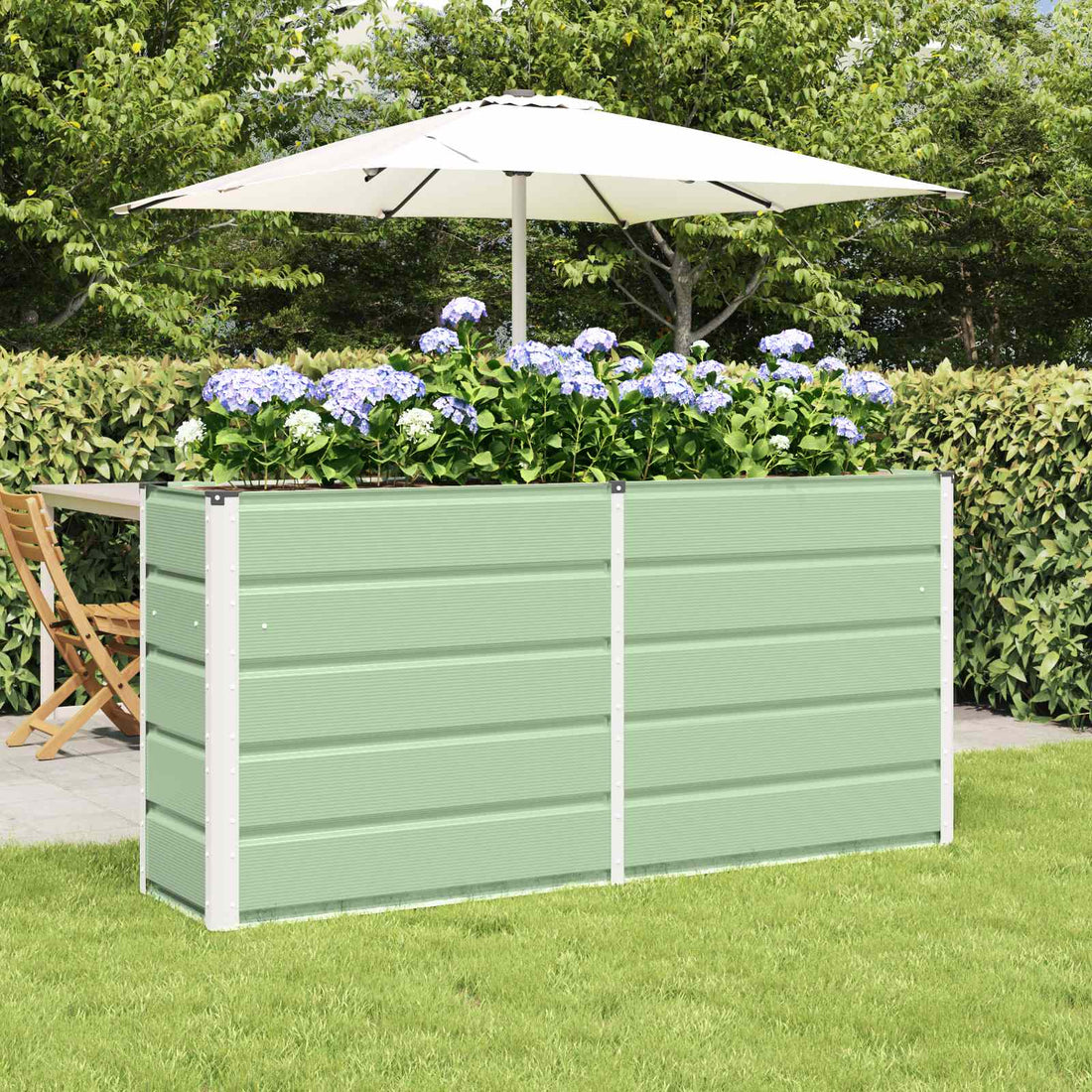 vidaXL Jardinera Verde 160 x 40 x 75 cm Acero