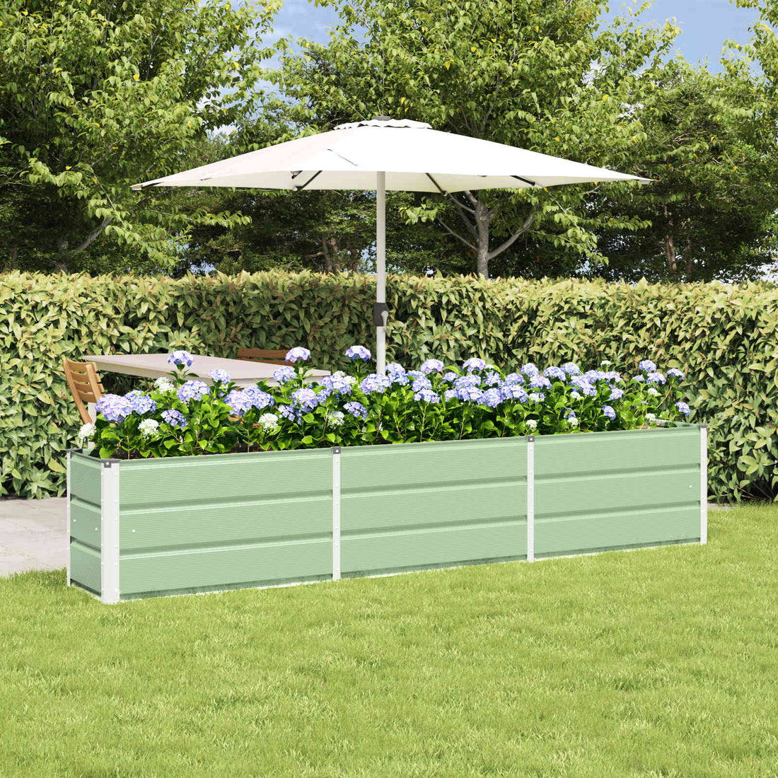 vidaXL Jardinera Verde 240 x 40 x 45 cm Acero