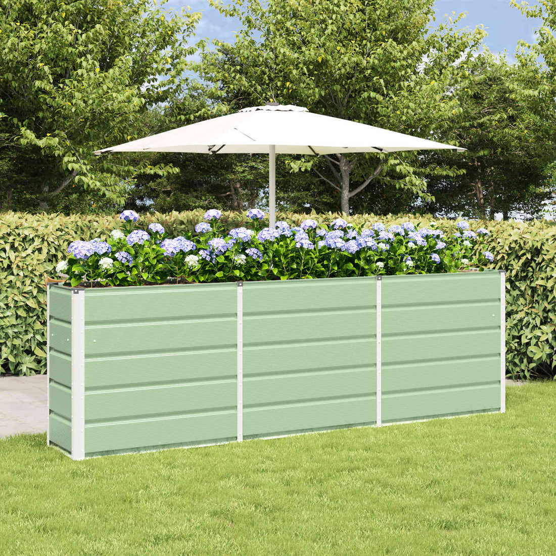 vidaXL Jardinera Verde 240 x 40 x 75 cm Acero