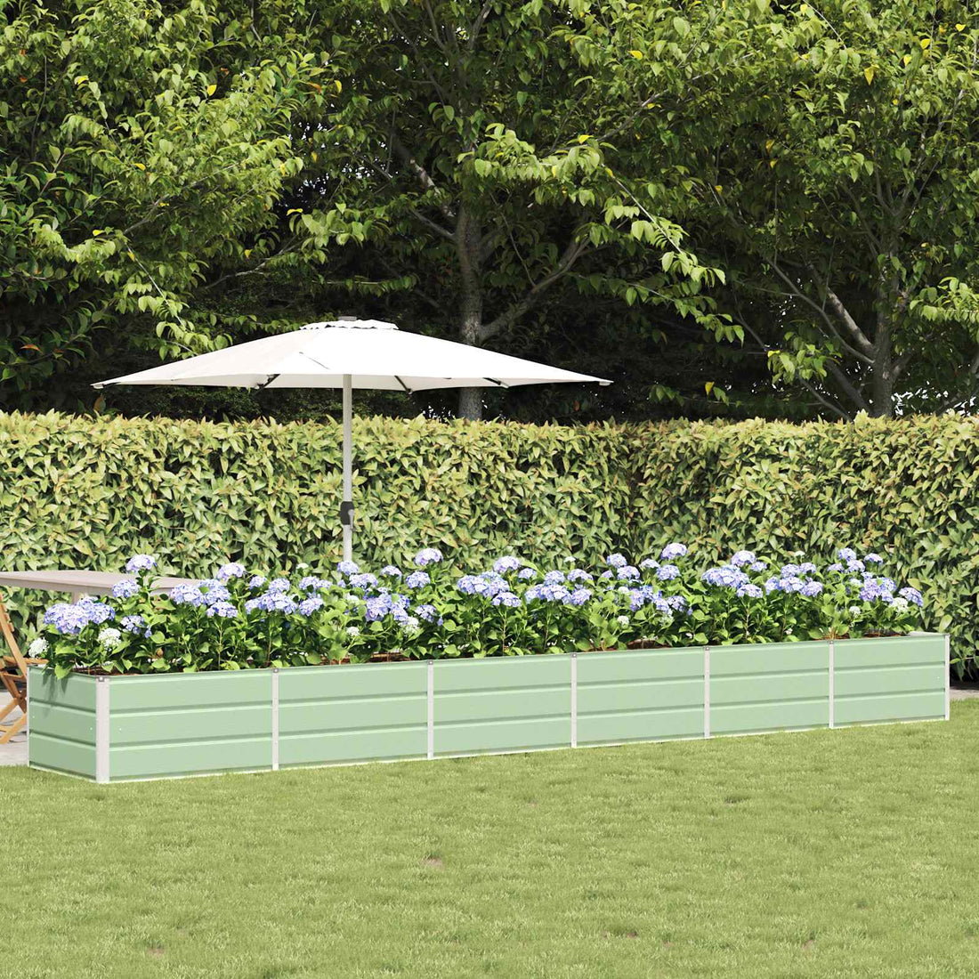 vidaXL Jardinera Verde 480 x 80 x 45 cm Acero