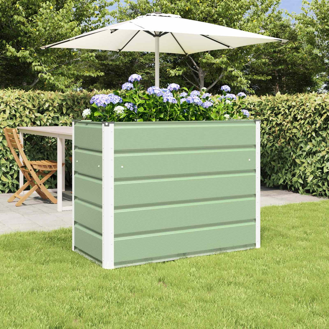 vidaXL Jardinera Verde Pastel 100 x 50 x 77 cm Acero Galvanizado