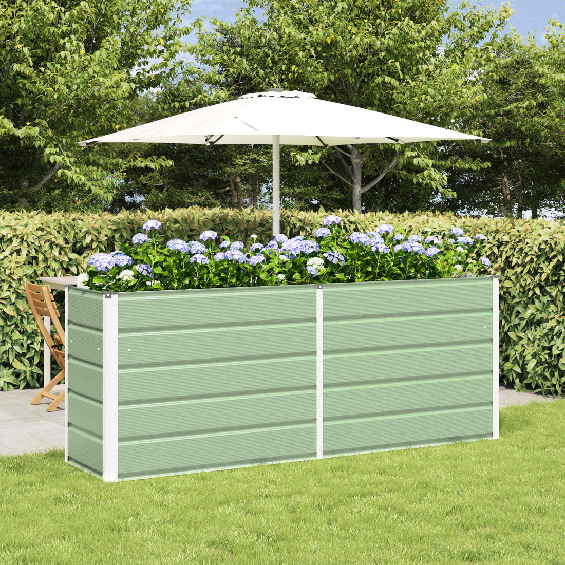 vidaXL Jardinera Verde Pastel 195 x 50 x 77 cm Acero Galvanizado