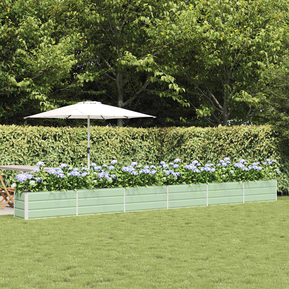 vidaXL Jardinera Verde Pastel 580 x 50 x 45 cm Acero Galvanizado