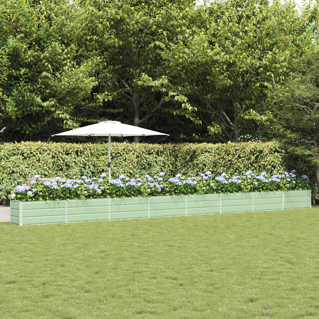 vidaXL Jardinera Verde Pastel 770 x 50 x 45 cm Acero Galvanizado
