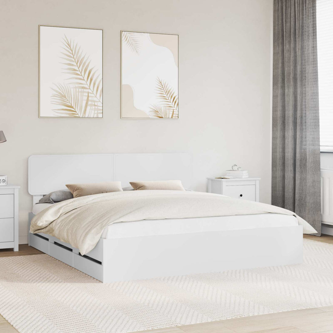 vidaXL Estructura de cama con cajón 180 x 200 cm Madera de ingeniería