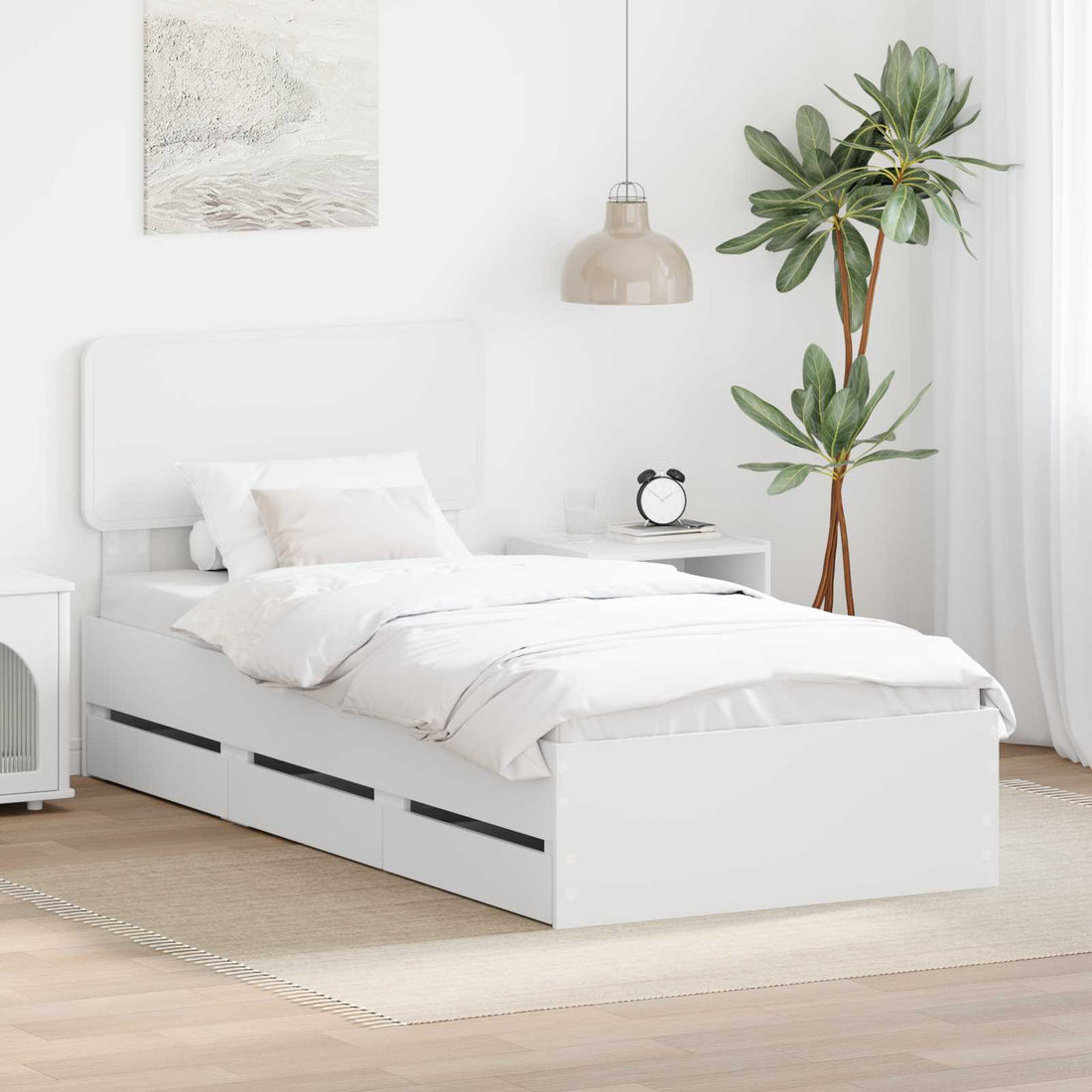 vidaXL Estructura de cama con cajón 75 x 190 cm Madera de ingeniería